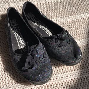 Keds glitter black shoes size 8